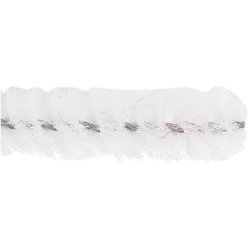 Chenille, L: 30 cm, tykkelse 6 mm, hvid, 50 stk./ 1 pk.