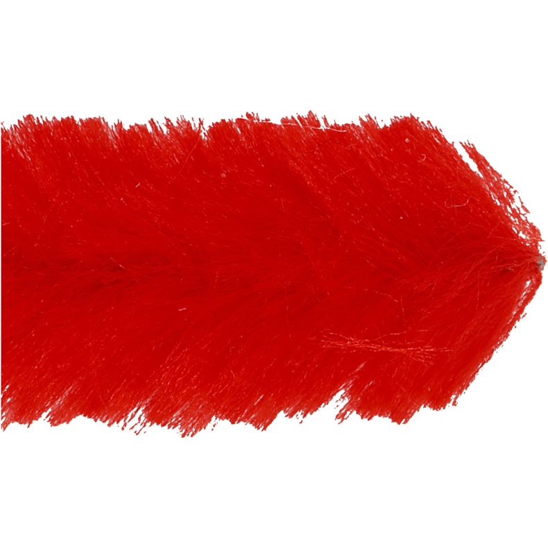 Chenille, L: 30 cm, tykkelse 15 mm, r&oslash;d, 15 stk./ 1 pk.