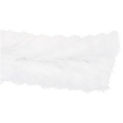 Chenille, L: 30 cm, tykkelse 15 mm, hvid, 15 stk./ 1 pk.