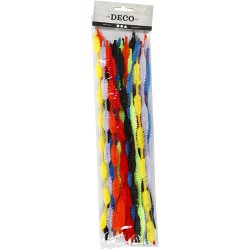 Chenille, figurklippede, L: 30 cm, tykkelse 5-12 mm, ass. farver, 28 ass./ 1 pk.