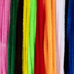 Chenille, L: 30 cm, tykkelse 4 mm, ass. farver, 300 ass./ 1 pk.