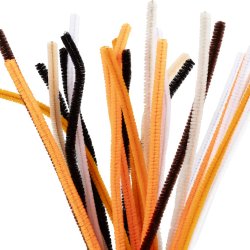 Chenille, L: 30 cm, tykkelse 6 mm, halloweenfarver, 25 ass./ 1 pk.