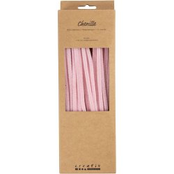 Chenille, L: 30 cm, tykkelse 6 mm, rosa, 50 stk./ 1 pk.