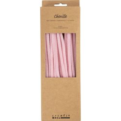 Chenille, L: 30 cm, tykkelse 6 mm, rosa, 50 stk./ 1 pk.