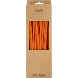 Chenille, L: 30 cm, tykkelse 6 mm, orange, 50 stk./ 1 pk.