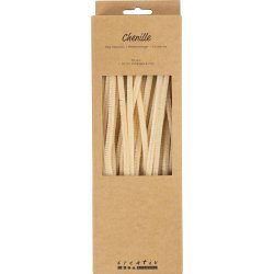 Chenille, L: 30 cm, tykkelse 6 mm, beige, 50 stk./ 1 pk.