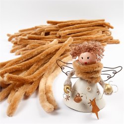 Chenille, L: 30 cm, tykkelse 6 mm, beige, 50 stk./ 1 pk.