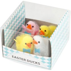 P&aring;ske&aelig;nder, H: 50 mm, lyser&oslash;d, hvid, gul, 4 stk./ 1 pk.