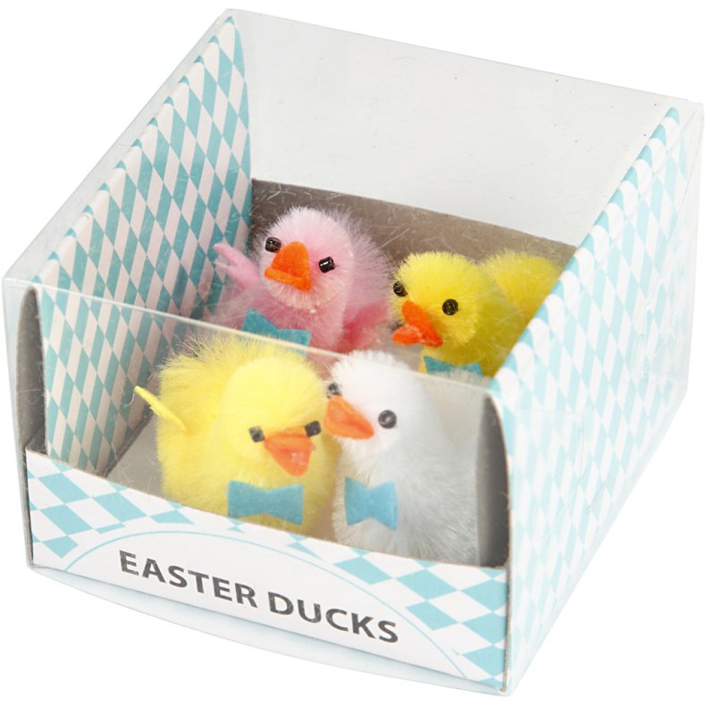 P&aring;ske&aelig;nder, H: 50 mm, lyser&oslash;d, hvid, gul, 4 stk./ 1 pk.