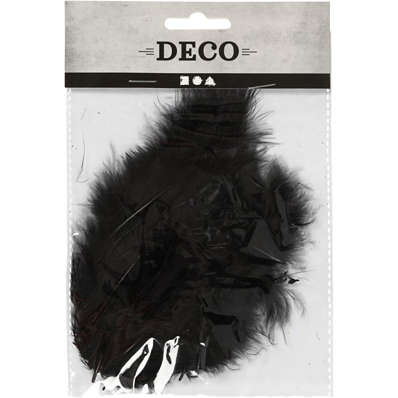 Dun, str. 5-12 cm, sort, 15 stk./ 1 pk.