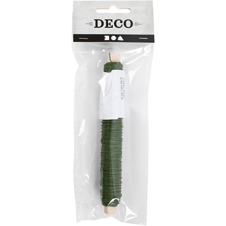 Vindseltr&aring;d, tykkelse 0,5 mm, gr&oslash;n, 50 m/ 1 rl.