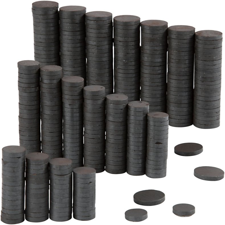 Magnet, diam. 14+20 mm, tykkelse 3 mm, 2x250 stk./ 1 pk.
