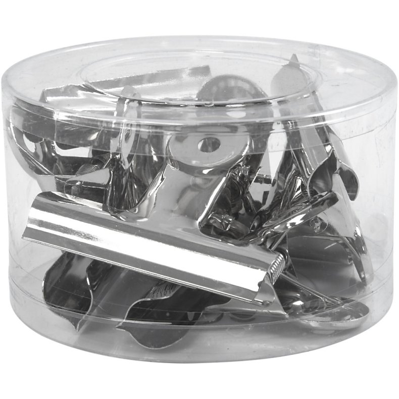 Metalklemme, B: 7,5 cm, s&oslash;lv, 6 stk./ 1 pk.