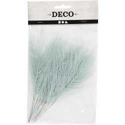 Kunstige fjer, L: 15 cm, B: 8 cm, lysebl&aring;, 10 stk./ 1 pk.