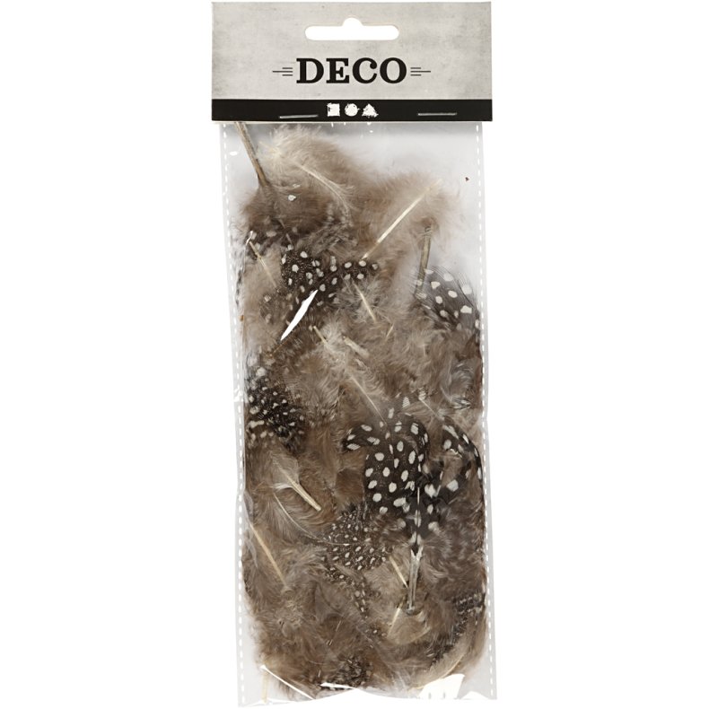 Perleh&oslash;nsfjer, ca. 100 stk., brun, 3 g/ 1 pk.