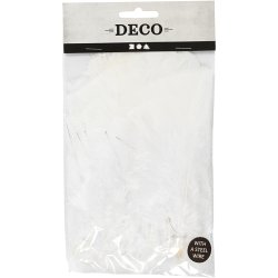 Dun, L: 11-17 cm, hvid, 18 bdt./ 1 pk.