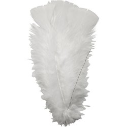 Dun, L: 11-17 cm, hvid, 18 bdt./ 1 pk.