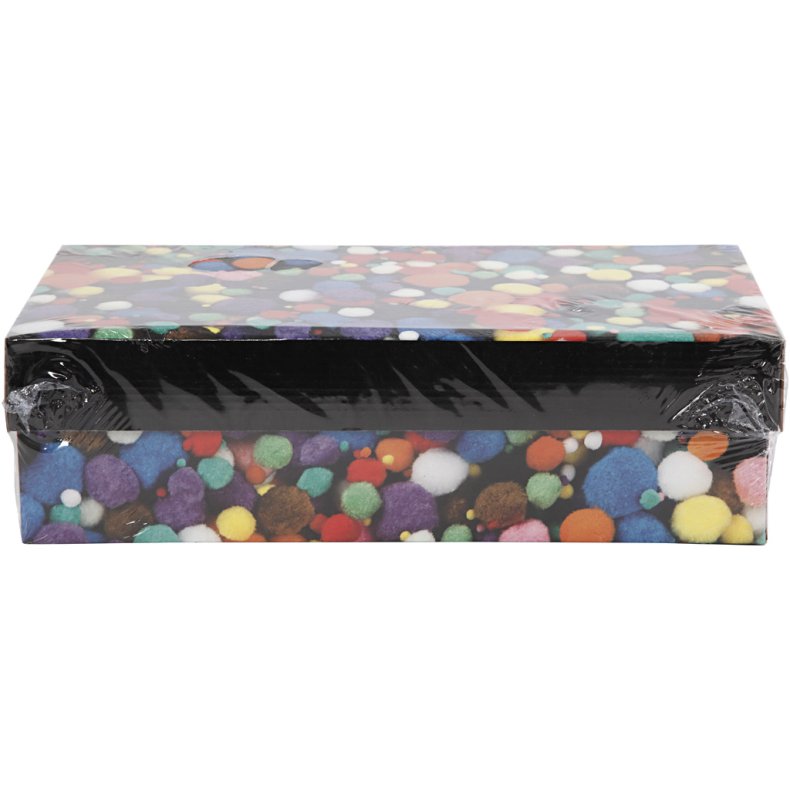 Pomponer, diam. 5-40 mm, ca. 720 stk., ass. farver, 200 g/ 1 pk.