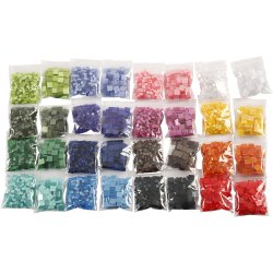 Minimosaik, str. 5x5+10x10 mm, tykkelse 2 mm, 32x25 g/ 1 pk.