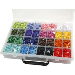 Minimosaik, str. 5x5+10x10 mm, tykkelse 2 mm, 32x25 g/ 1 pk.