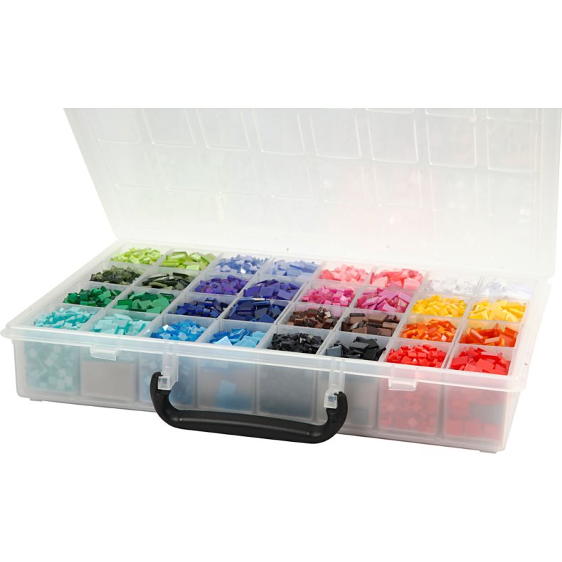 Minimosaik, str. 5x5+10x10 mm, tykkelse 2 mm, 32x25 g/ 1 pk.