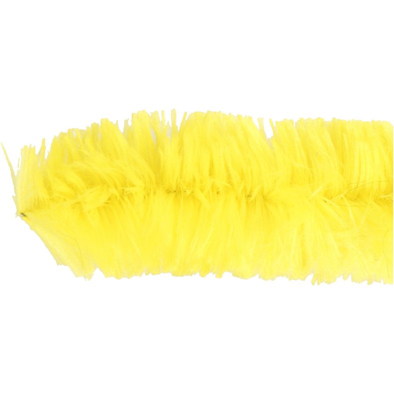 Chenille, L: 40 cm, tykkelse 30 mm, gul, 4 stk./ 1 pk.