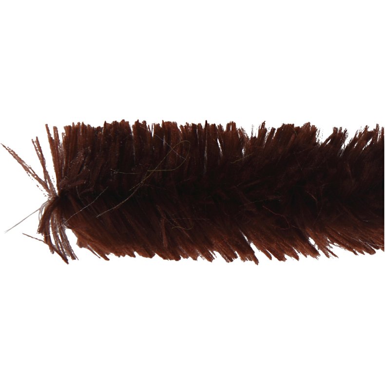 Chenille, L: 40 cm, tykkelse 30 mm, brun, 4 stk./ 1 pk.