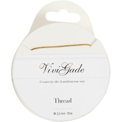 Tr&aring;d, tykkelse 0,5 mm, guld, 10 m/ 1 rl.