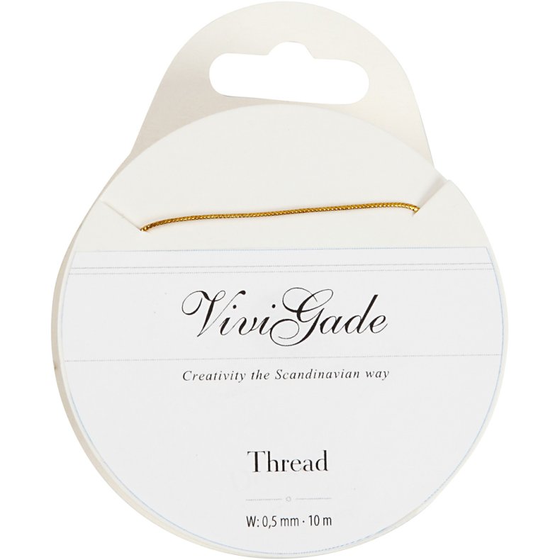 Tr&aring;d, tykkelse 0,5 mm, guld, 10 m/ 1 rl.