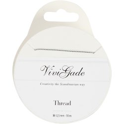 Tr&aring;d, tykkelse 0,5 mm, s&oslash;lv, 10 m/ 1 rl.