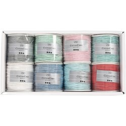 Bomuldssnor, tykkelse 1 mm, ass. farver, 8x40 m/ 1 pk.