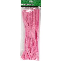 Chenille, L: 30 cm, tykkelse 15 mm, pink, 15 stk./ 1 pk.