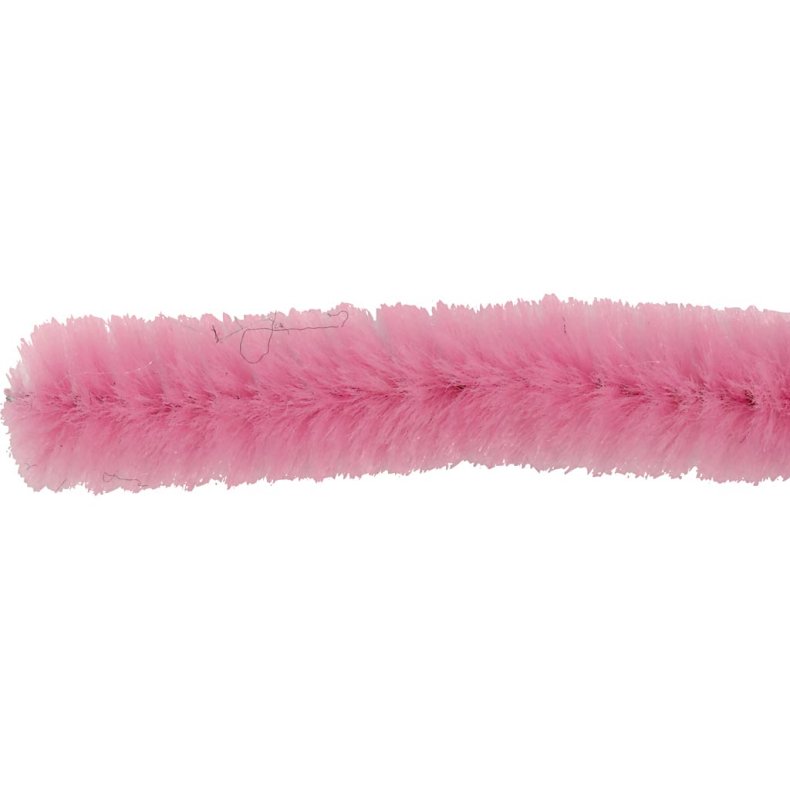 Chenille, L: 30 cm, tykkelse 15 mm, pink, 15 stk./ 1 pk.