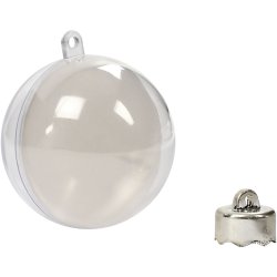 Deko-kugle, diam. 6 cm, transparent, 8 stk./ 1 pk.