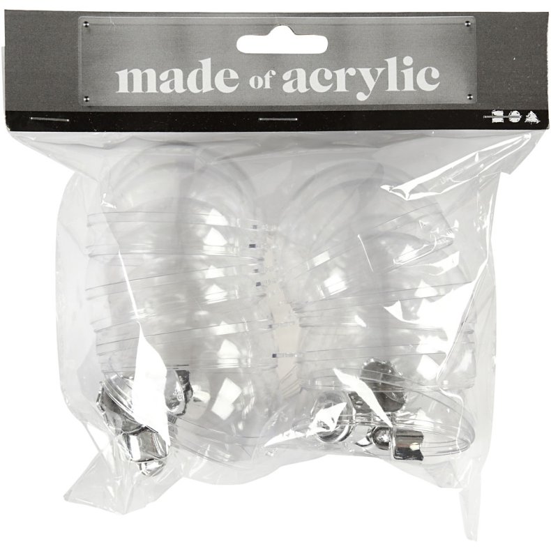 Deko-kugle, diam. 6 cm, transparent, 8 stk./ 1 pk.