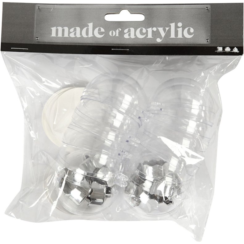 Deko-kugle, diam. 5 cm, transparent, 10 stk./ 1 pk.