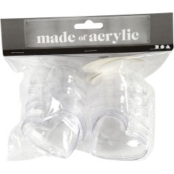 Deko-hjerte, H: 6,5 cm, transparent, 10 stk./ 1 pk.