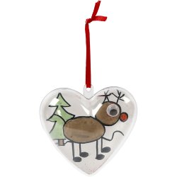 Deko-hjerte, H: 6,5 cm, transparent, 10 stk./ 1 pk.