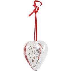 Deko-hjerte, H: 6,5 cm, transparent, 10 stk./ 1 pk.