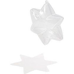 Deko-stjerne, H: 10 cm, transparent, 5 stk./ 1 pk.