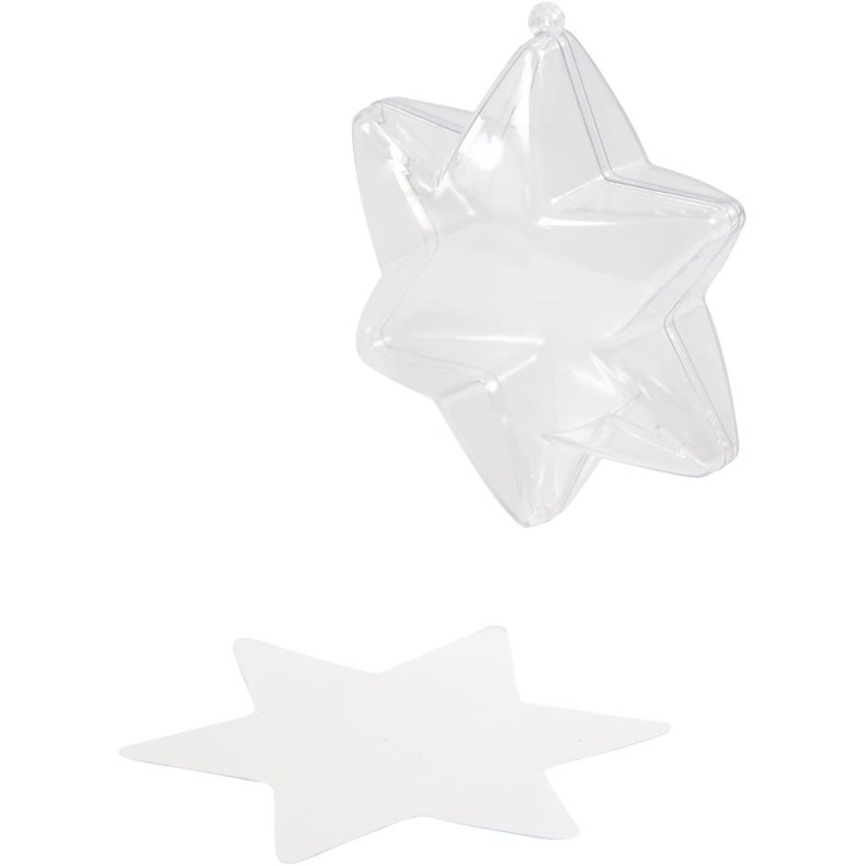 Deko-stjerne, H: 10 cm, transparent, 5 stk./ 1 pk.