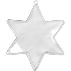 Deko-stjerne, H: 10 cm, transparent, 5 stk./ 1 pk.