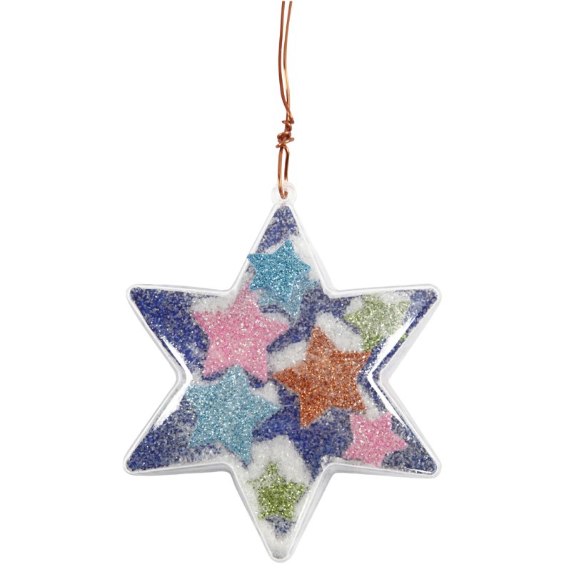 Deko-stjerne, H: 10 cm, transparent, 5 stk./ 1 pk.