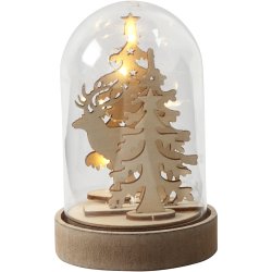 Klokke p&aring; tr&aelig;fod, H: 12,5 cm, diam. 8 cm, 1 pk.