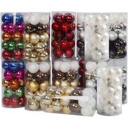 Julekugler, diam. 6 cm, Indhold kan variere, 24x20 stk./ 1 pk.