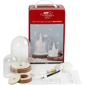 Materialesæt til klokker med indvendig pynt, H: 12,5+18 cm, 2 stk./ 1 pk.