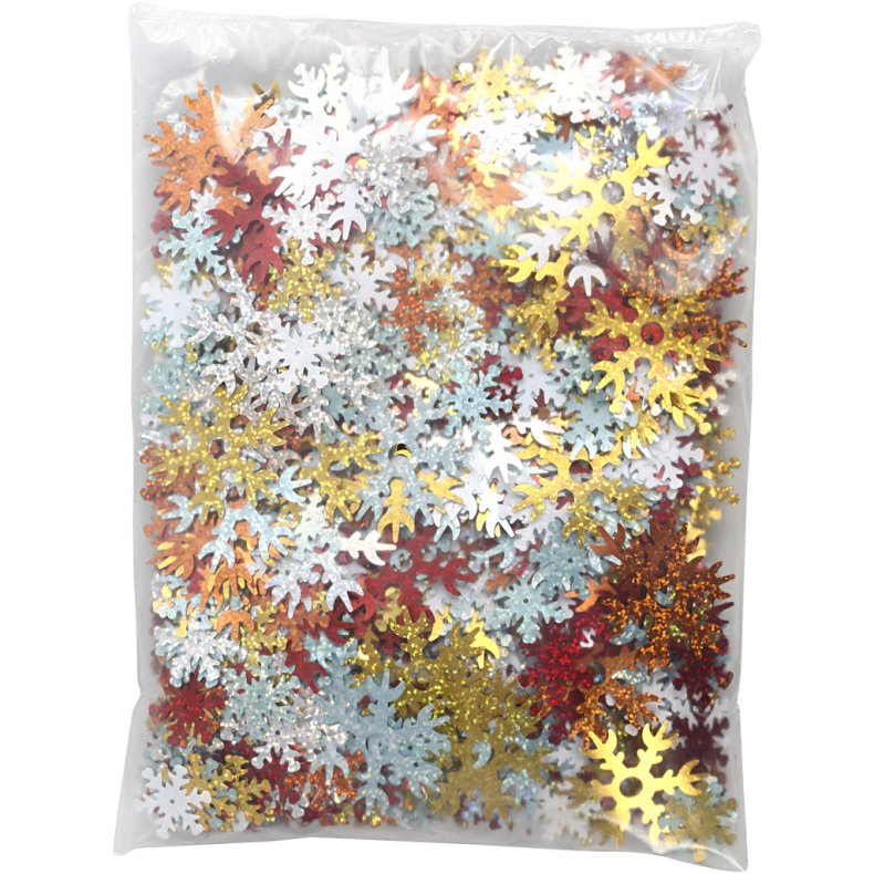 Pailletter, str. 25+45 mm, ass. farver, 250 g/ 1 pk.