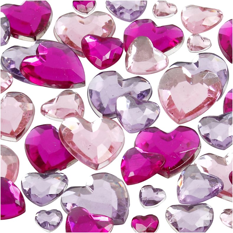 Rhinsten, str. 6+10+14 mm, lilla, 252 stk./ 1 pk.