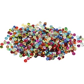 Pailletter, runde, str. 6 mm, 100 g/ 1 pk.