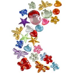 Rhinsten, diam. 6-16 mm, ass. farver, 32 pk./ 1 pk.